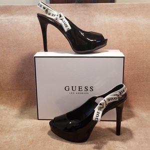 Guess Peeptoe Slingback Platform